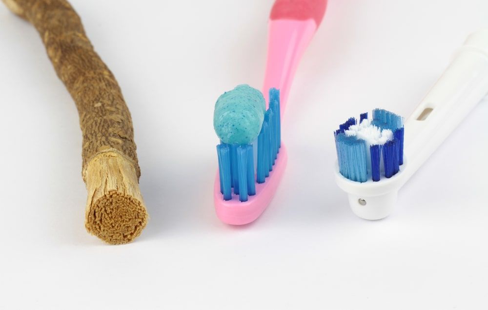 past and present toothbrushes
